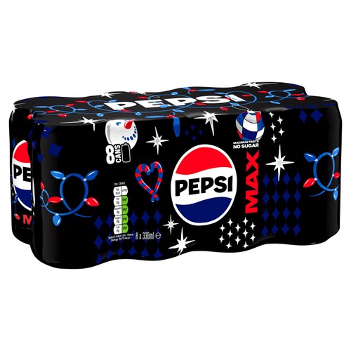 Pepsi Max No Sugar Cola Cans 8 x 330ml