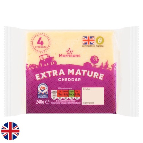 Morrisons Extra Mature White Cheddar 240g