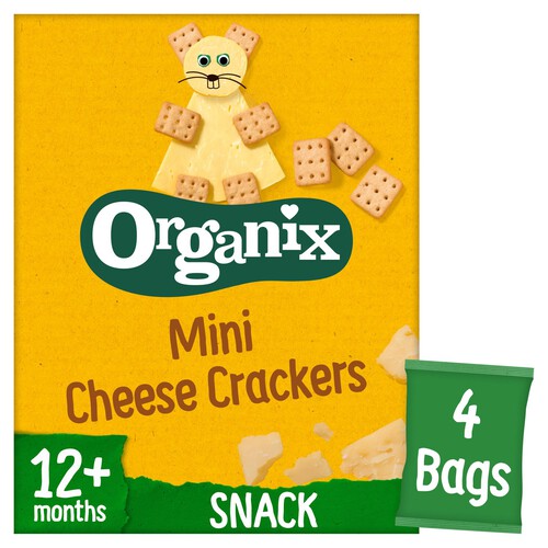 Organix Mini Organic Cheese Crackers Toddler Snack Multipack