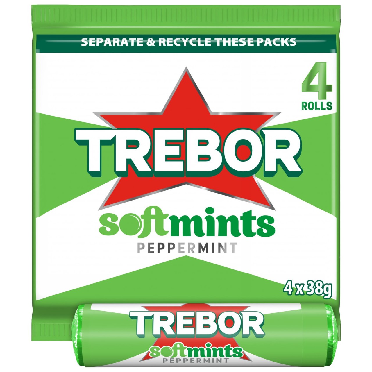 Trebor Peppermint Flavoured Softmints 4 x 38g