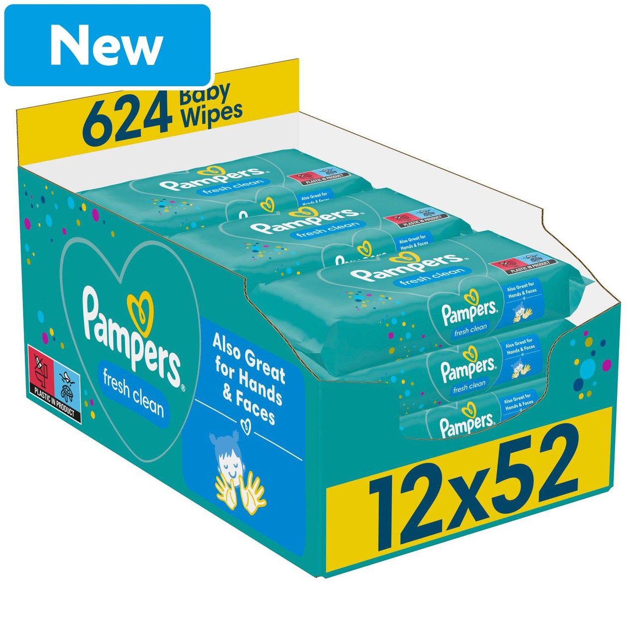 Pampers Fresh Clean Baby Wipes 624 Wipes