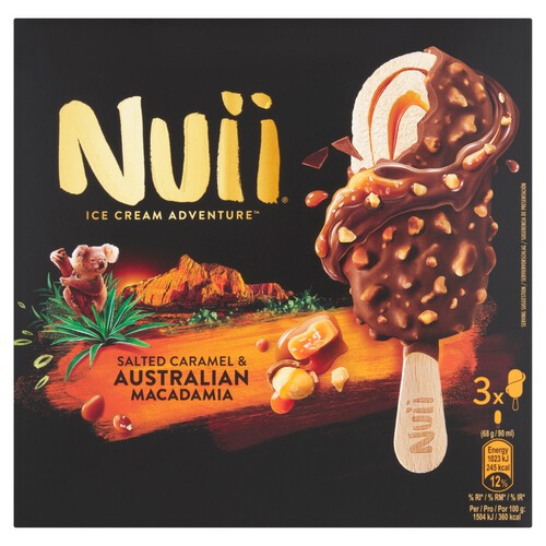 Nuii Salted Caramel & Australian Macadamia Ice Cream Sticks