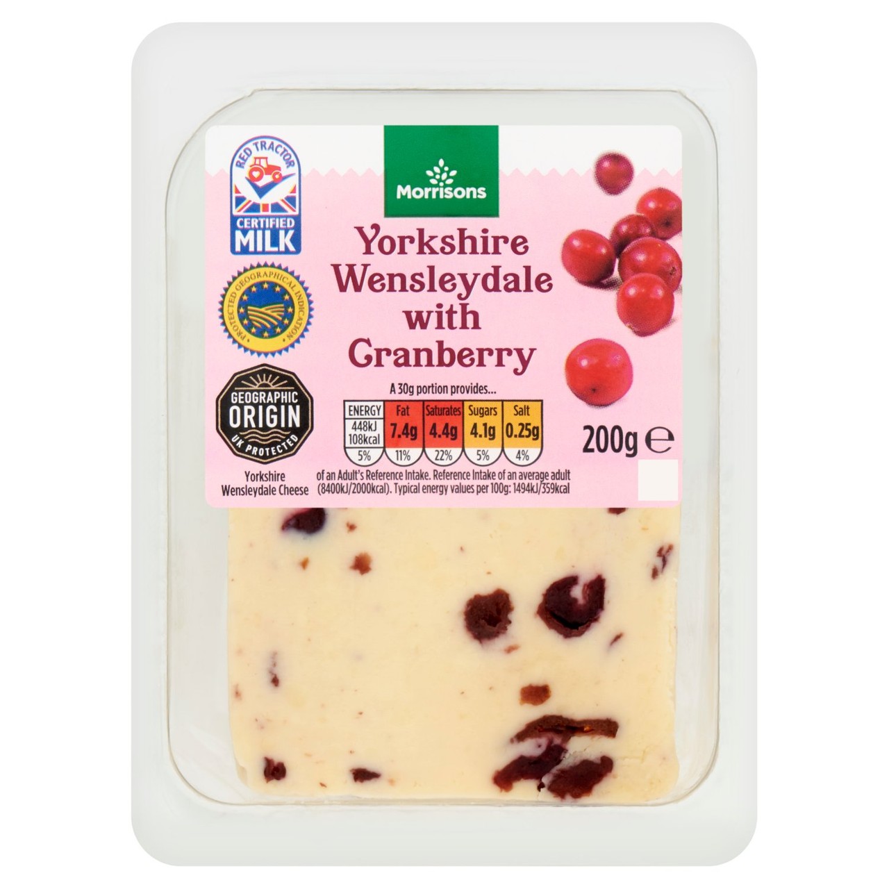Morrisons Yorkshire Wensleydale with Cranberry 200g