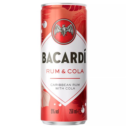 Bacardi Rum and Cola Premix Rum Cocktail