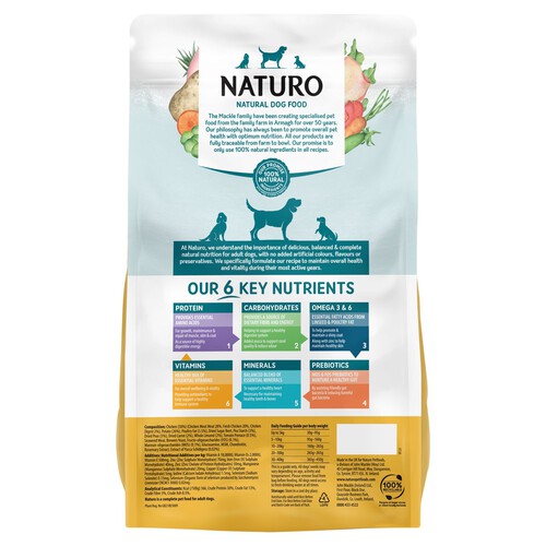 Naturo Grain Free Dry Adult Dog Food In Chicken & Potato With Vegetables