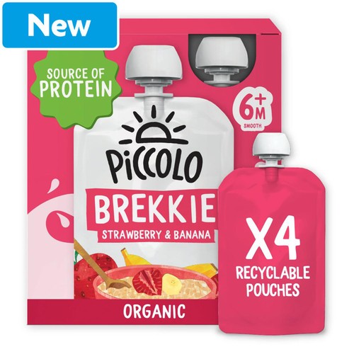 Piccolo baby organic brekkie strawberry banana smooth
