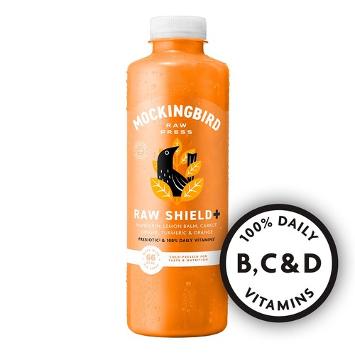 Mockingbird Raw Shield, Carrot, Orange, Ginger with Vitamins   750ml