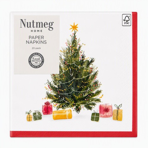 Nutmeg Christmas Tree Paper Napkins 20 Pack