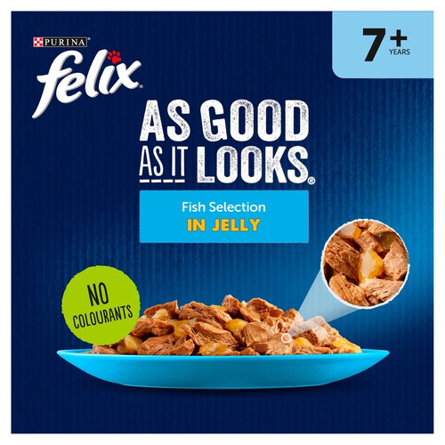 Felix As Good As It Looks Senior 7+ Fish In Jelly Wet Cat Food 