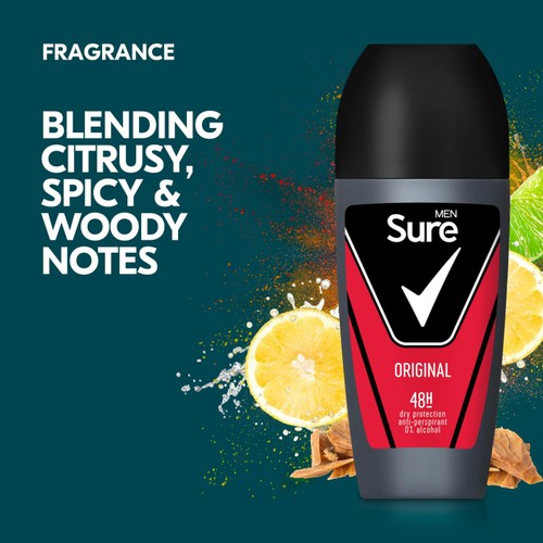 Sure Men Antiperspirant Deodorant Roll On Essential Original 50ml