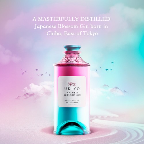Ukiyo Japanese Blossom Gin 70CL