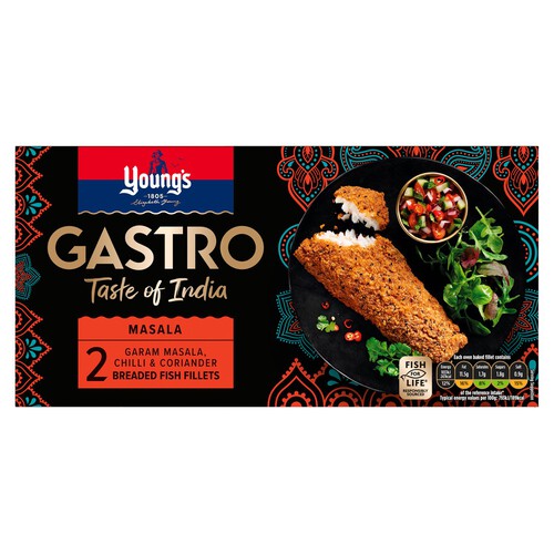 Young's Gastro Taste Of India 2 Garam Masala & Chilli Breaded Fish Fillets