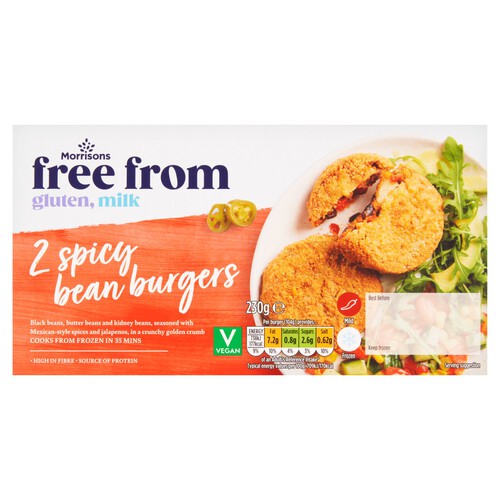 Morrisons Free From 2 Spicy Bean Burgers