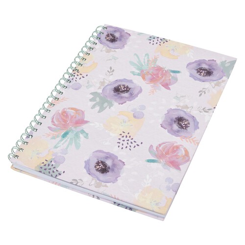 Morrisons Tranquil A4 Wiro Floral Notebook