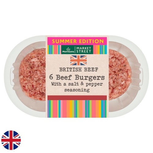 Morrisons british beef burgers
