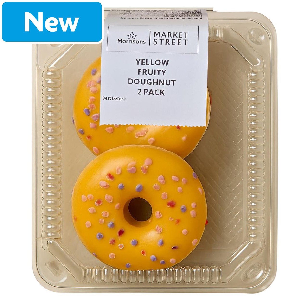 Morrisons Yellow Fruity Doughnut 2 Pack