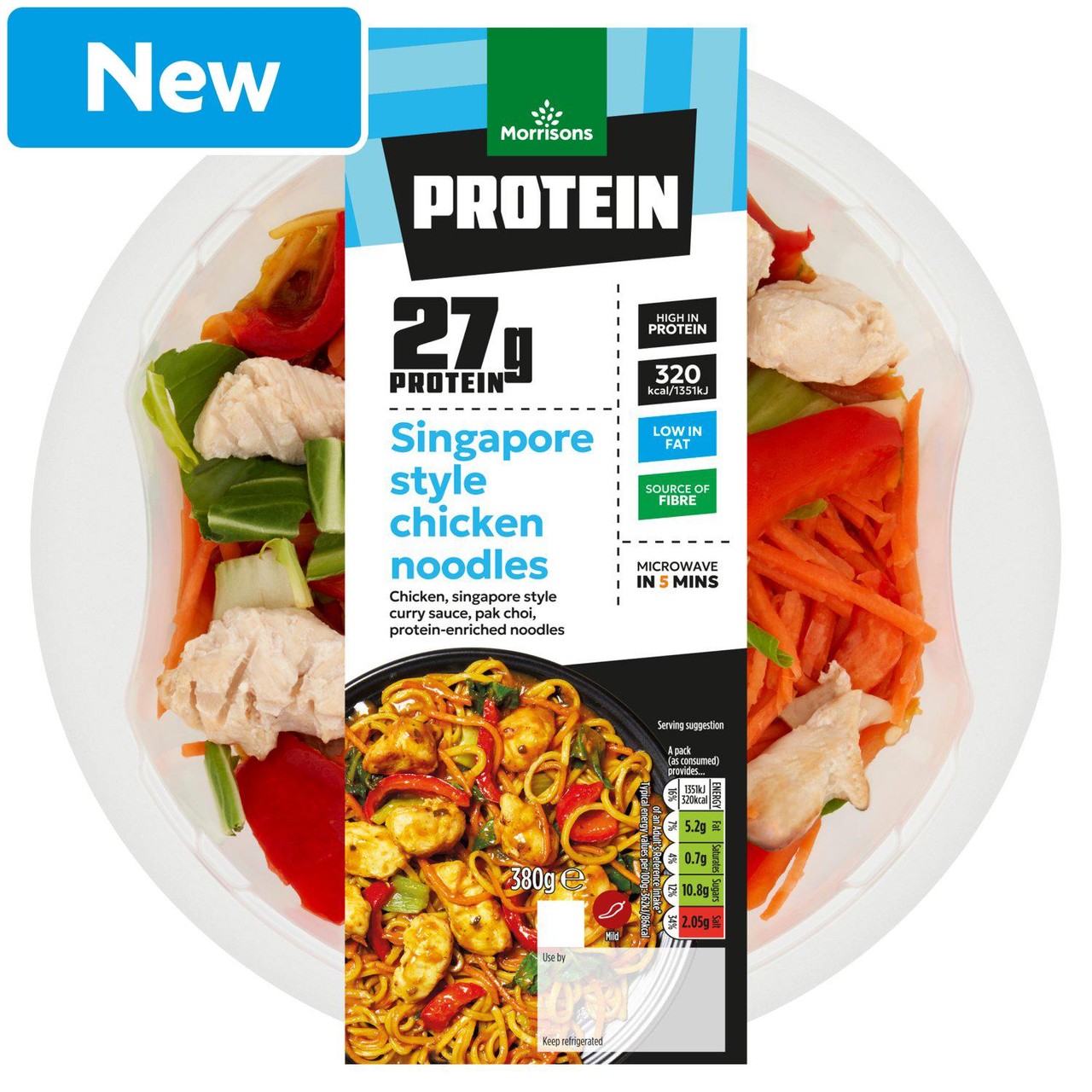 Morrisons Protein Singapore Style Chicken Noodles 380g