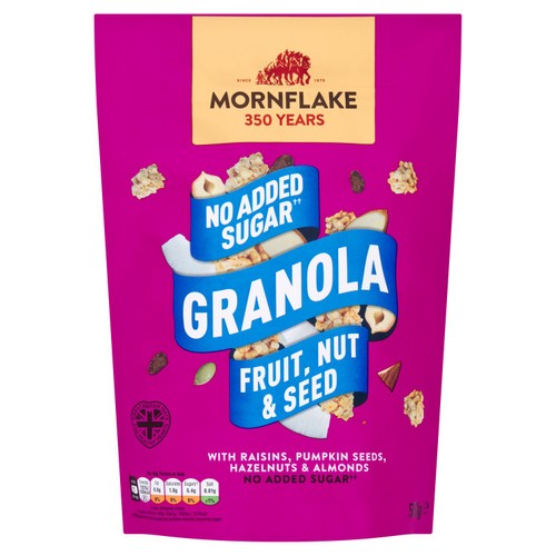 Mornflake fruit nut seed no added sugar granola