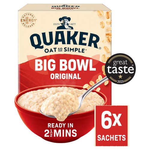 Quaker Oat So Simple Big Bowl Original Porridge Sachets 