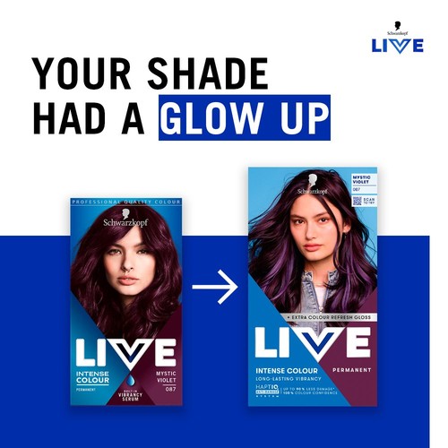 LIVE Intense Colour Permanent Hair Dye 087 Mystic Violet