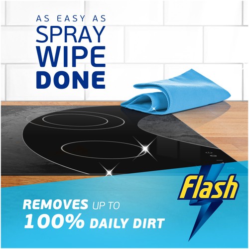 Flash Anti Bacterial Cleaning Spray Wipe & Done Apple Blossom