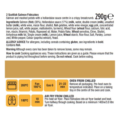 Morrisons The Best Salmon & Hollandaise Melting Centre Fishcakes 290g