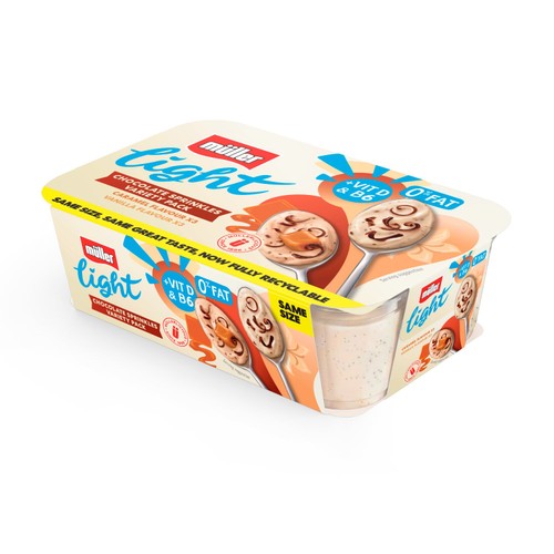 Muller Light Fat Free Chocolate Sprinkles Yogurt 6x140g