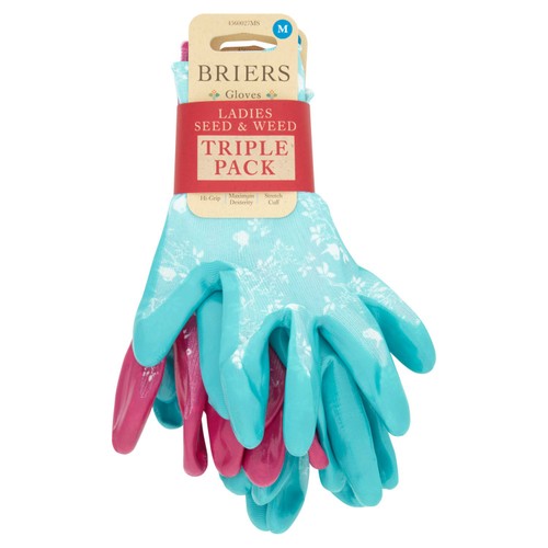 Briers Ladies Seed & Weed Gloves 3 Pack (Hanging)