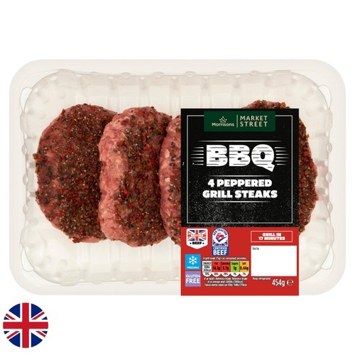 Morrisons market street 4 peppered beef grill steaks