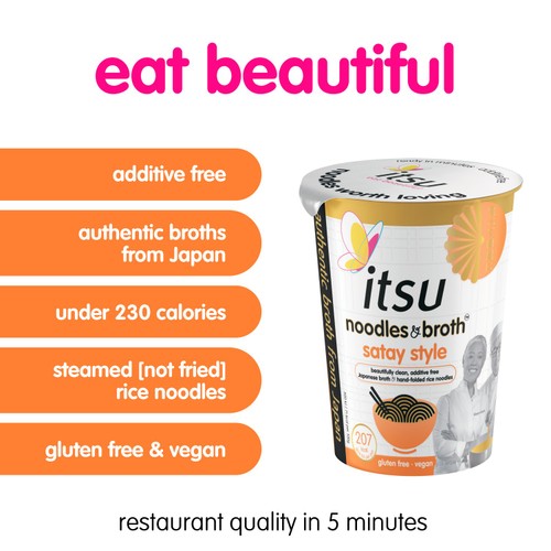 Itsu Satay Style Instant Noodles & Broth Pot 66g