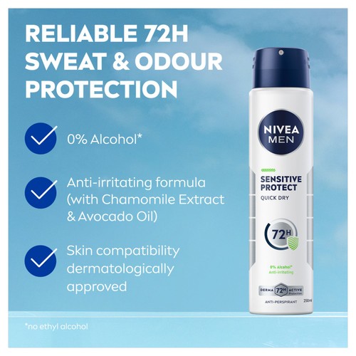 NIVEA MEN Sensitive Protect 72h Anti-Perspirant Deodorant Spray
