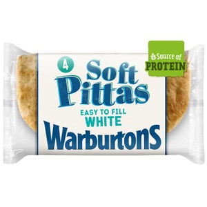 Warburtons Soft White Pitta Breads 4 Pack