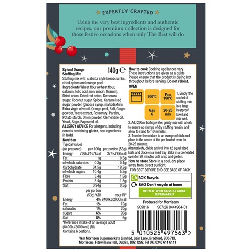 Morrisons The Best Spiced Orange Stuffing 140g