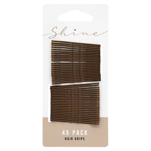 Shine hair grips brown