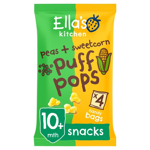 Ella's Kitchen Organic Pea + Sweetcorn Puff Pops 