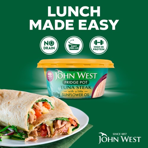 John West No Drain Fridge Pot Tuna Steak In Sunflower Oil (3x110g)