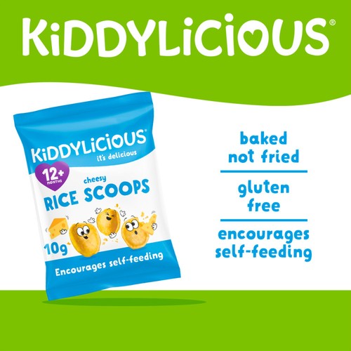Kiddylicious Cheesy Rice Scoops  4 x 10g