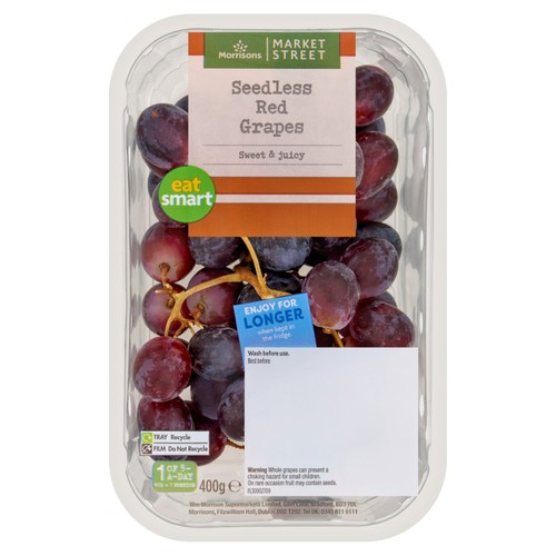 Morrisons Seedless Red Grapes Punnet 400g