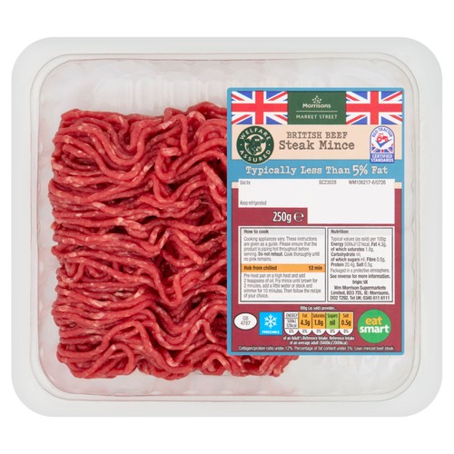 Morrisons British Beef Steak Mince 5% Fat 250g