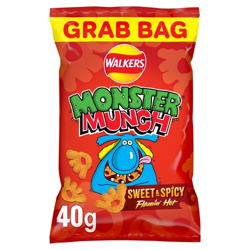 Walkers Monster Munch Sweet & Spicy Snacks Crisps 