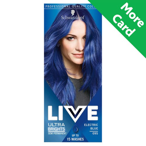 Schwarzkopf LIVE Ultra Brights Semi-Permanent Blue Hair Dye Electric Blue