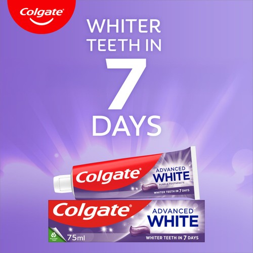 Colgate Advanced White Purple Teeth Whitening Toothpaste 75ml