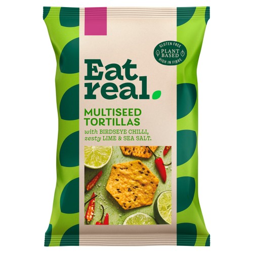 Eat Real Multiseed Tortilla Chilli Lime & Sea Salt Chips 5 x 160g