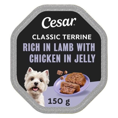 Cesar Classics Terrine Dog Food Tray Lamb & Chicken in Jelly