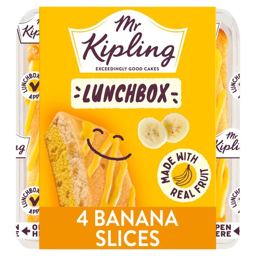 Mr Kipling Lunchbox Banana Cake Slices 4 Pack