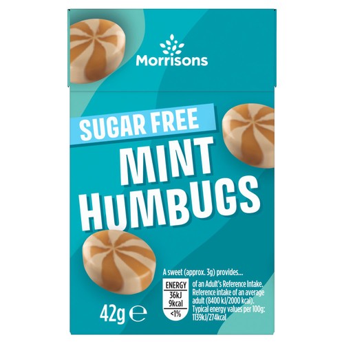 Morrisons Sugar Free Mint Humbugs 42g