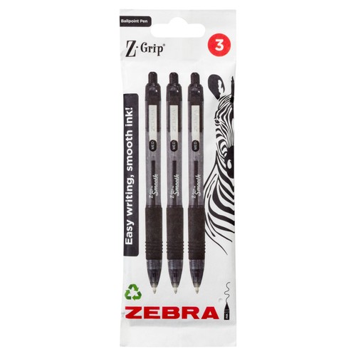 Zebra Classic Smooth Black Ballpoint Pens