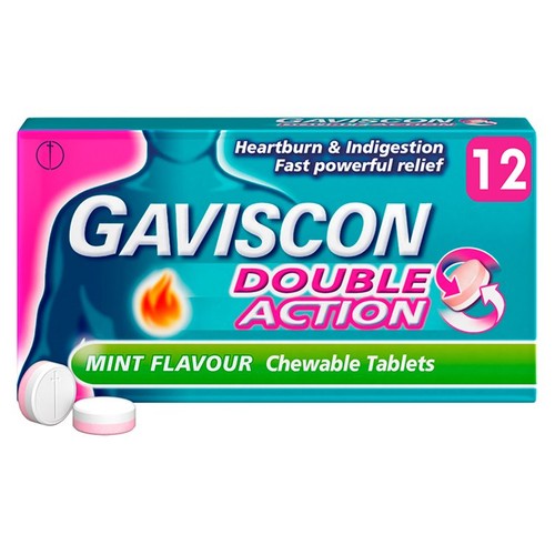 Gaviscon Double Action Heartburn & Indigestion Mint Flavour Tablets