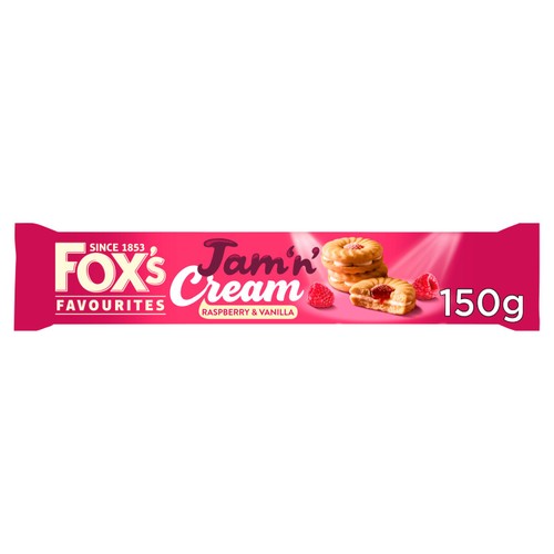 Fox's Biscuits Jam 'n' Cream Raspberry & Vanilla Biscuits 150g