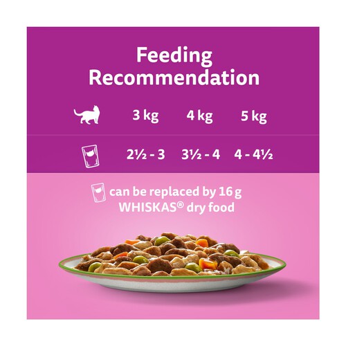 Whiskas 1+ Chef's Choice Mix Adult Wet Cat Food Pouches in Gravy